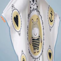 Toalha Baby C/ Capuz Tecebem Estampada c/ Fralda Nino  Branco