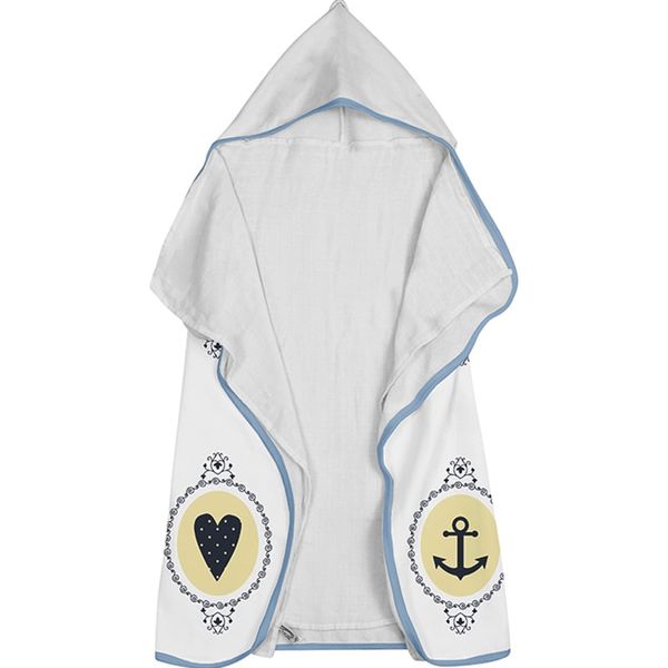 Toalha Baby C/ Capuz Tecebem Estampada c/ Fralda Nino Branco