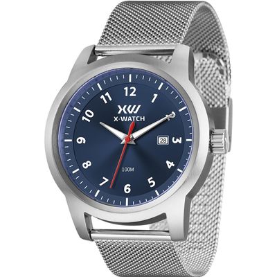 Relógio X-Watch Masculino Ref: Xmss1066 D2sx Casual Mesh Prateado