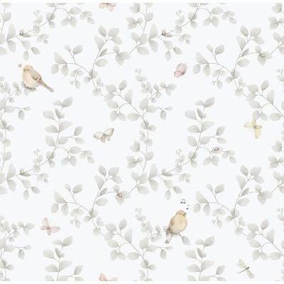 Papel de Parede Enzo Folhagem Cinza 284-2