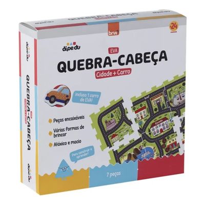 Quebra Cabeça Dipedu EVA Cidade Com Carro 7 Peças - Brw 1210