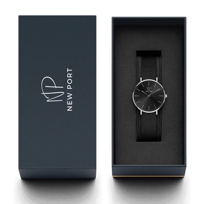 Relógio Masculino De Pulso Analógico New Port 40mm Preto