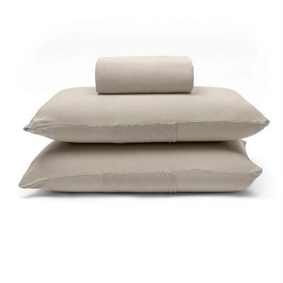 Jogo de Cama Buettner Casal Malha Basic Liso 3  Peças Trigo