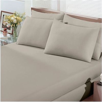 Jogo de Cama Buettner Casal Malha Basic Liso 3  Peças Trigo