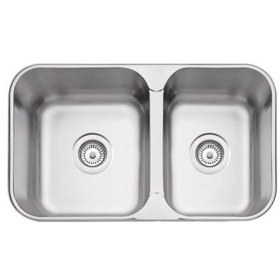 Cuba de embutir/sobrepor Tramontina Isis 2C 34-28 BS em Aço Inox acetinado 69x40 com 2 Cubas