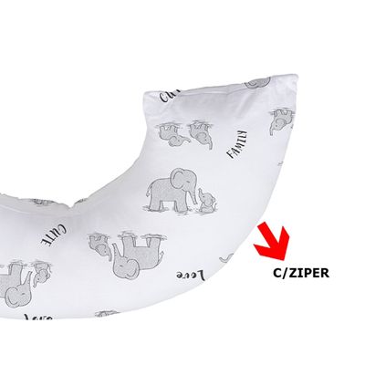 Almofada de Amamentação Tecebem Malha 100% Algodão Com Zíper Dom 45cmx85cm Cinza