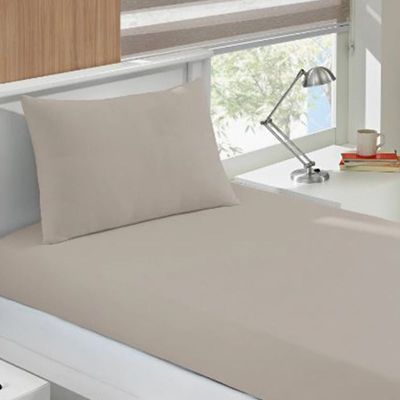 Jogo de Cama Buettner Solteiro Malha Basic Liso 2 Peças Trigo