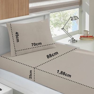 Jogo de Cama Buettner Solteiro Malha Basic Liso 2 Peças Trigo