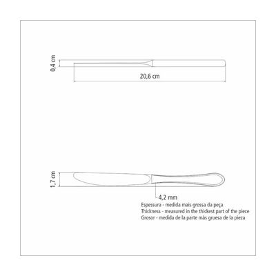 Faca para Sobremesa Tramontina Italy 4mm em Aço Inox Forjado