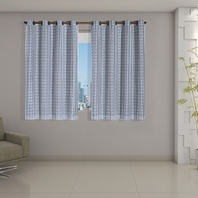 Cortina Blackout PVC Cinza Voil Xadrez 2,00m x 1,40m Forro 100% PVC/Voil 100% Poliéster - Cinza