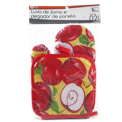 KIT LUVA DE COZINHA E PEGADOR DE PANELA CORES