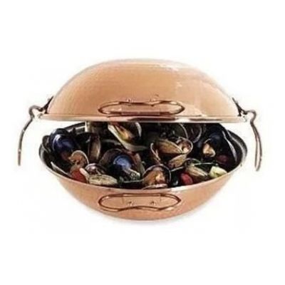 Panela Portuguesa Cataplana De Cobre Martelada 1 Litro