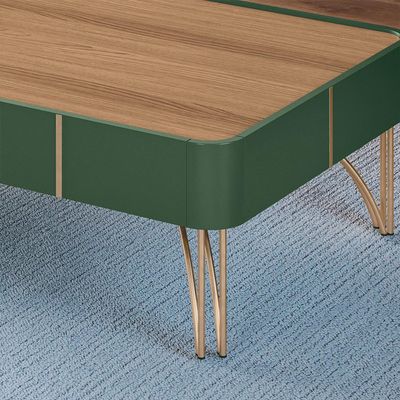 Mesa de Centro Decorativa Sala de Estar Harmony B01 Verde Pistache Freijó - Lyam Decor