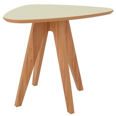 Kit 02 Mesas de Centro e 01 Mesa Lateral Orgânica Selly D03 Off White Freijó - Lyam Decor
