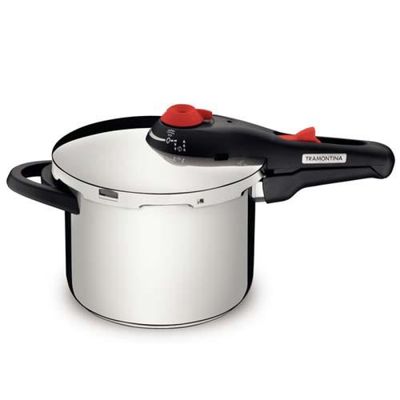 Panela de Pressão Tramontina Solar em Aço Inox Fundo Triplo com 5 Dispositivos de Segurança 22 cm 6 L