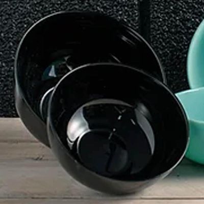 25 Cumbucas Vidro Opalino 300ml Bowl Tigela Restaurante Diwali Black 12x5cm