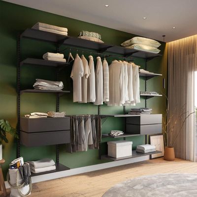Closet Aberto Modular para Casal 265cm Eternity 37 Preto