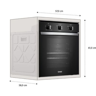 Forno Eletrico Embut Cob84be 84l Consul Preto 220 V