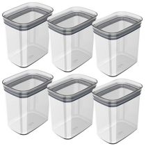 Kit 6 Potes Herméticos 1,5L Retangular Cozinha