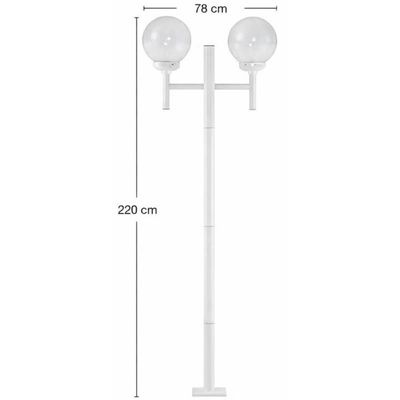 Conjunto 12 Postes de Jardim Luminária Externo 171x18xm Linha Grega Cristal Dital Branco Iluminação Residencial Praças
