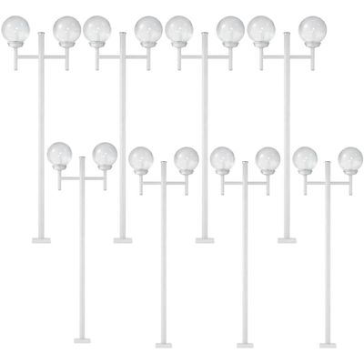 Conjunto 12 Postes de Jardim Luminária Externo 171x18xm Linha Grega Cristal Dital Branco Iluminação Residencial Praças