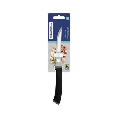 Faca para Churrasco Tramontina Felice com Lâmina em Aço Inox com Fio Liso e Cabo de Polipropileno Preto 5 polegada