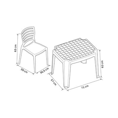 Conjunto de Mesa e Cadeira Infantil Tramontina Beni em Polipropileno Azul com Quadro de Atividades