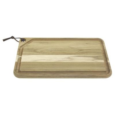 Tábua para Churrasco Tramontina Retangular em Madeira Teca com Acabamento Natural 49 x 28 cm