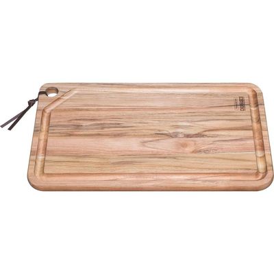 Tábua para Churrasco Tramontina Retangular em Madeira Teca com Acabamento Natural 49 x 28 cm