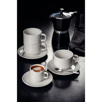 Conjunto Xícara e Pires de Chá Tramontina Paola em Porcelana 240 ml 2 Peças