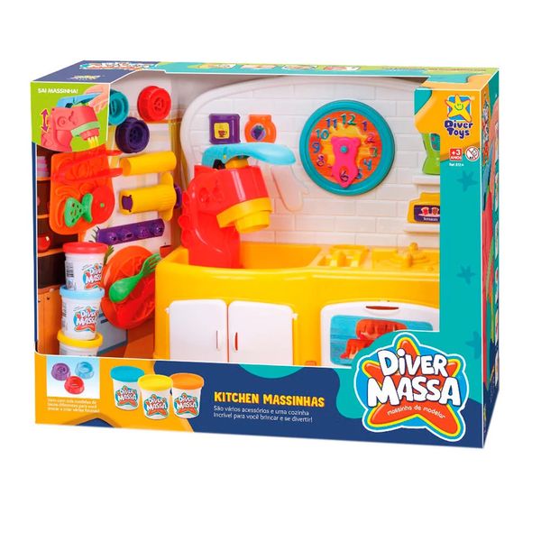 Massa de Modelar Divertoys Kitchen com Máquina de Massinha Massa de Modelar Divertoys Kitchen com Máquina de Massinha