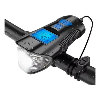 Lanterna com Velocímetro e Buzina para Bicicleta XA-585 – 350lm, IPX5, Bateria 1500mAh Ciclismo Lanterna Buzina