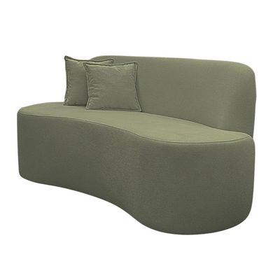 Sofá Minimalista Orgânico 2 Lugares Sala Bouclé Verde