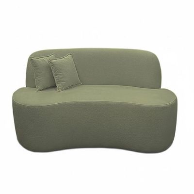 Sofá Minimalista Orgânico 2 Lugares Sala Bouclé Verde
