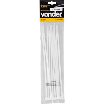 Abraçadeira De Nylon, Branca, 280 Mm X 4,8 Mm, Com 10 Peças, Vonder Ostenvonder