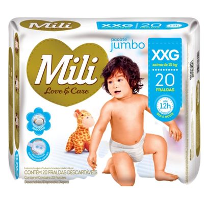 Fralda Descartável MILI Love&Care Tam XXG 20 fraldas premium