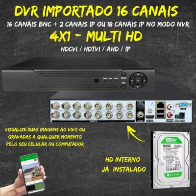 Dvr Multi HD 16 Canais c/hd 500gb