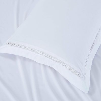 Jogo de Cama Lençol Queen Luxuria Percal 300 Fios 4 Peças - Branco - 100% Poliéster