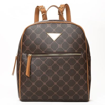 Bolsa Mochila Feminina Rafitthy 28.16254 Monograma Marrom
