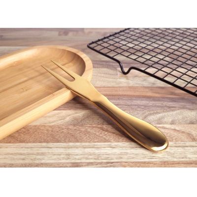 Garfo para Queijo Petiscos Mesa Frios Aço Inox Dourado