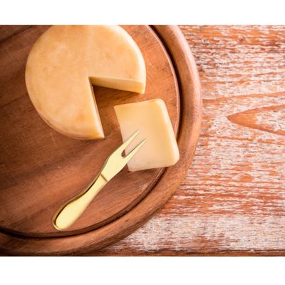 Garfo para Queijo Petiscos Mesa Frios Aço Inox Dourado