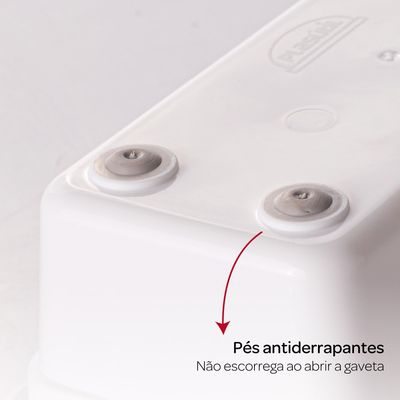 Organizador de Gaveta Porta Facas Antiderrapante Trava Plastico Branco