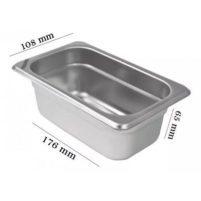 Kit 10 Cubas Gastronomicas Rechaud Inox 1/9x65mm - Brasinox
