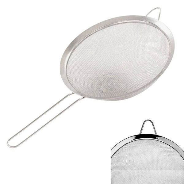 Peneira de Cozinha Aço Inox 32,5cm x 18cm com Apoio Lateral
