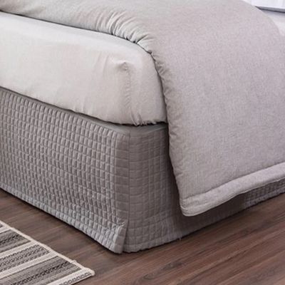 Saia Cama Box Queen Poliester Probox Pastilha Cinza Lavive