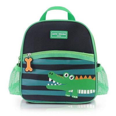 Kit Mochila Com Rodinhas Lancheira Pote P/ Lanche E Porta Acessórios Multiuso Pimpolho Verde