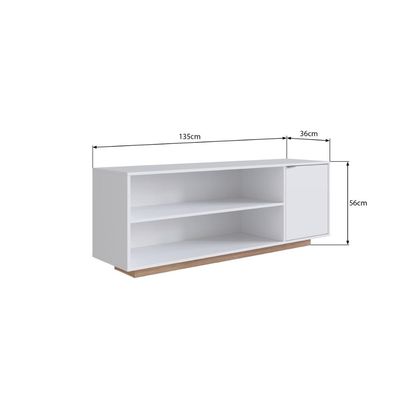 Rack com 1 Porta e Nichos para Televisor 55 polegadas B56 Branco Montana Emovell