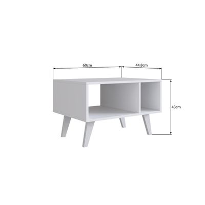 Mesa de Centro Com Nichos B60 Branco Emovell