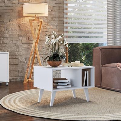 Mesa de Centro Com Nichos B60 Branco Emovell