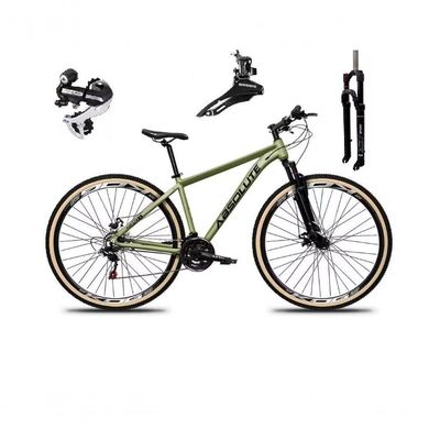 Bicicleta Aro 29 Absolute Nero 5 Câmbio Shimano 24v Acera K7 Garfo Com Trava Freio A Disco oliva Tam: 15